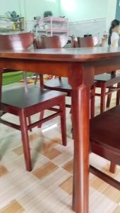 Bộ bàn ăn 4 ghế bàn ăn 6 ghế cabin lai sang trọng - chất gỗ cau su chống mối mọt và thấm nước -  bảo hành 12 tháng