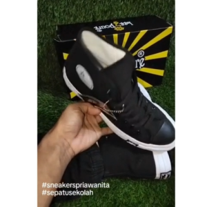Yusstar Black Petir CT Bts 70s High Black Natural YBP-03 Kasual Sneakers Pria Dan Wanita