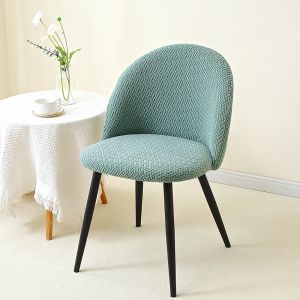 1/2pcs Soft Jacquard Dining Chair Cover Curved Duckbill Chair Slipcover Short Back Seat Cover for Living Room Hotel Wedding