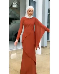 Ilona - Lily Dress Wanita Fashion Kondangan Ceruty Babydoll Gamis Malasyia Terbaru