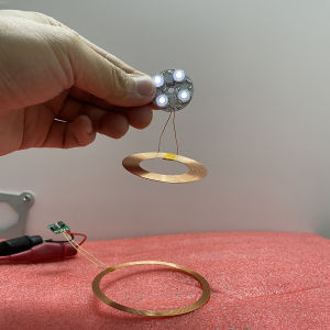 80MM Magnetic Levitation Wireless Power Supply Module DC 12V Transmitter Coil  induction Wireless lamp LED Receiver Light