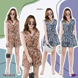 B20026 Set 2 ชิ้น #สาวอวบ เชิ้ตแขนกุด + กางเกงขาสั้น Set 2 ชิ้น #สาวอวบ เชิ้ตแขนกุด + กางเกงขาสั้น