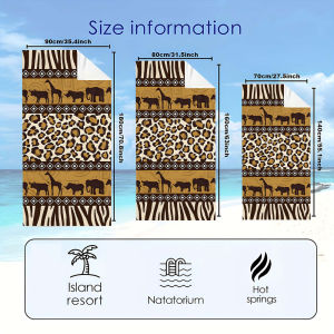 African Animal Mix Beach Towels Ultra Lightweight Quick Drying Super Absorbent Summer Essential Fast-Drying Towel for Beach