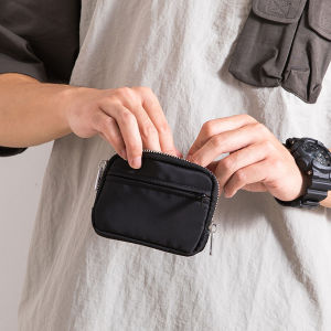 Slim-style waterproof nylon small wallet multi-functional card holder keychain womens coin purse
