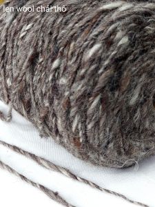 Cuộn 125gr Len cừu chải thô màu loang 100% wool cỡ sợi lớn