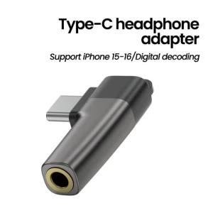 Bộ Chuyển Đổi Tai Nghe USB C Sang 3.5mm Dạng Khuỷu Tay Cáp Âm Thanh Kỹ Thuật Số Mini Cho iPhone 15/16 Samsung Huawei - Chất Lượng Âm Thanh HiFi