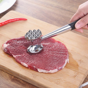 Double-Sided Stainless Steel Zinc Alloy Meat Tenderizer Hammer Pork Chop Thumping Tool Kitchen Cooking Utensil Meat Softening Tool