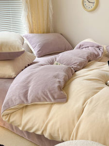 Suxuan | Double Sided Milk Velvet Four-Piece Set Bedding Coralfleece
