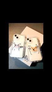 Cocok Untuk iPhone 7 8 6 6 S Plus mini Case 11 13 12 14 15 Pro MAX XR XS MAX 7Plus 8Plus SE 2023 iPhone Cat Casing Silikon Tahan Benturan