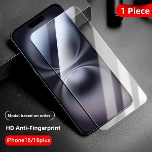 High Definition Full Screen Tempered Glass Film for 17 15 16E 14Plus 16Pro Anti Fingerprint Shockproof Blue Light Filter
