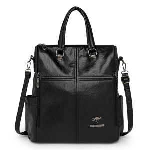 Leather Large Capacity Multi-Use Double Shoulder Bag 2026 New Fashion Single Shoulder Slant Cross Bag Casual Hand Bag Middle-Aged Mother