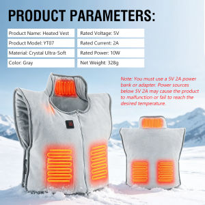 Afdeal | Electric Heated Waistcoat Plush USB Warming Vest with 3 Heat Settings 5-Zone Body Warmer for Camping Commute Outdoor