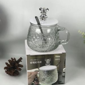 GELAS SUSU/GELAS KOPI/GELAS TEH/MUG DENGAN TUTUP BENTUK BERUANG