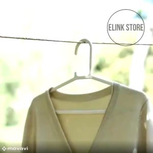 TITIK TIGA Paket Tali Jemuran Baju Tali Nylon 10 Meter Serbaguna Jemuran Pengikat Outdoor Nylon Rope + Jepitan Baju Isi 20 Pcs
