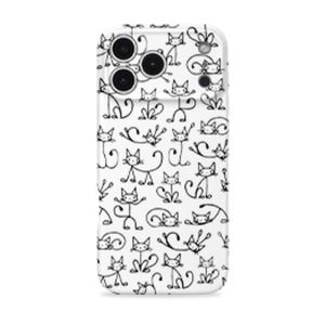 Cute Cute Cartoon Cat Doodle Phone Case for iPhone 17 16 15 14 Pro Max Plus Mini iPhone Air 2-in-1 Dual-Layer PC TPU Cover