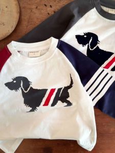 Long Sleeve Childrens T-shirt Cartoon Print Shoulder Insert round Neck Base Shirt for Boys And Girls Comfortable Cotton Blend