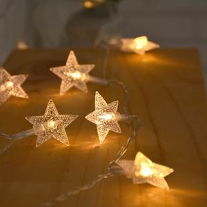 1.5M 10LED Star Light String LED Fairy Lights Stars String Christmas Party Room Decor Lightning