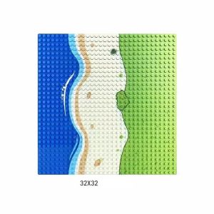 32*32 Dots Building Blocks Base Plate Classic City Street Straight Curved River Baseplates DIY Assembly Board Bricks Toy Gift