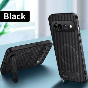 szhaiyu | Carbon Fiber Leather Phone Case for Google Pixel 11 10 9 Pro XL 6A 7A 8A 9A 10A 7 8 Pro Magnetic Wireless Charging Bracket Cover