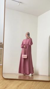 DRESS GAMIS BAHAN AIRFLOW PREMIUM GAMIS POLOS BUSUI | GAMIS LARISSA