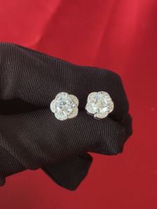 Diamcity (Free Gra Certificate) Anting Moissanite Karat untuk Wanita Anting 0.5 Perak 925