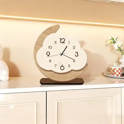 Đồng Hồ Để Bàn Hình Mây Gỗ Cao Cấp Sáng Tạo Dùng Tại Nhà