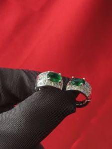 Diamcity (Free Gra Certificate) Anting Moissanite Hijau Untuk Perhiasan Wanita