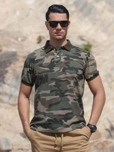 XIAXIANG | Cotton Breathable Loose Military Camouflage Polo T-Shirt