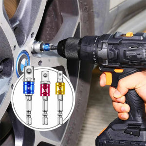 ชุดหัวบล็อกประแจไฟฟ้าหัวเหลี่ยม 3 ชิ้น/ชุด ขนาด 1/4 3/8 1/2 นิ้ว หัวบล็อกหกเหลี่ยม อะแดปเตอร์แปลงหัวบล็อก แท่งแปลงสำหรับเครื่องมือ