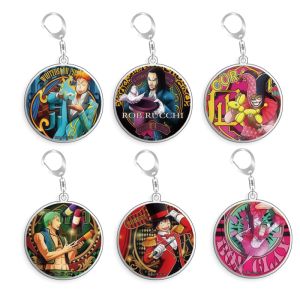 Bandai | Keychain OP OPTCG Vinsmoke Ichiji Rob Lucci Backpack Pendant Anime Game Fans Gift Recycled Acrylic Decoration Rare Card Toy