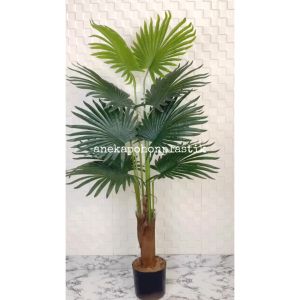 Pohon Hias Tanaman Artificial Palem Sadeng T160 Latex Pot Dasar Hitam Dekorasi Ruangan Cafe Aesthetic