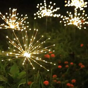 Đèn pháo hoa năng lượng mặt trời chống nước cho ngoài trời với 240 đèn LED nhiều màu sắctrang trí cho vườn cỏ hàng rào lối đi đón Giáng sinh và các dịp lễ.Đèn pháo hoa năng lượng mặt trời chống nước cho ngoài trời