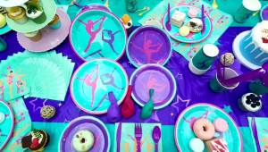 Potdemiel | 143 Pcs Gymnastics Party Decorations & Tableware Set - Gymnastics Party Plate Balloon Banner Etc Gymnastics Birthday Party Suppl