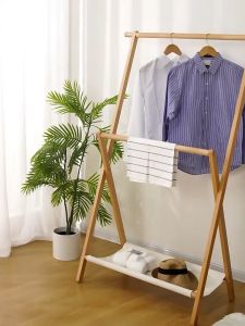 Rak pengering pakaian/Rak pengering pakaian bambu/Gantungan baju sederhana