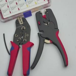 SN-02C Pre-insulated Crimp Terminal Kit Electrical Wire Connector with Multifunctional Wire Stripper Plier for Electric Wiring