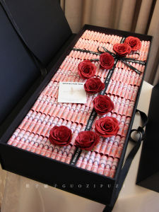 Extravagant Long Rectangle Gift Box for Men Birthday Present Empty Box High End Packaging Box French Style Velvet Surface Box