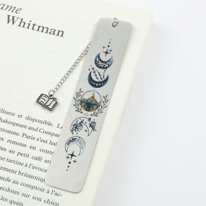 Moon Pattern Personalized Book Mark Stainless Steel Bookmarks Gift for Women Men for Book Loves Stationery Book Accessory