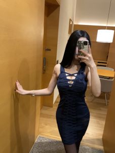 Váy Bó Sát Gợi Cảm Có Chi Tiết Băng Dính Của Sun Wisdom Snake Scorpion Beauty Quyến Rũ Mùa Thu Polyester Co Giãn 95% Spandex 5%