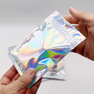 Ziplock Hologram Foil Klip Serbaguna Plastik Klip Hologram Flat Packaging Bungkus Makanan PH C1104