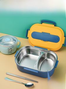 Hộp Đựng Cơm Bằng Thép Không Gỉ 304 Hộp Đựng Cơm Trưa Cách Nhiệt Có Thể Chịu Nhiệt Trong Lò Vi Sóng Hộp Đựng Cơm Trưa Cho Nhân Viên Văn Phòng