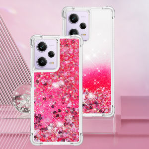 Bling Glitter Liquid Quicksand Phone Case For Xiaomi Redmi Note 12 11 Pro 4G 12S 11S 12CPoco X5 5G Protect Cute Clear Cover