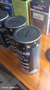 Celengan Viral Target Motif Black Premium Celengan Target 5 Juta 20 K Permanen Murah Tebal-Hitam