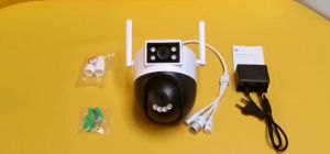 CCTV V380 pro Outdoor WiFi 8MP Dual Lens Waterproof IP Camera 360° IR Night Vision PTZ Two-way voice intercom Kamera