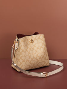 Elegant Leather Bucket Bag Womens Handbag Shoulder Crossbody Bag Luxury Feelings Fashionable Design Large Capacity Purse