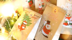 (SG Stocks) 24 pcs Christmas Gift Bags/Christmas Candy Bags/Wrapping Paper Bags with stickers