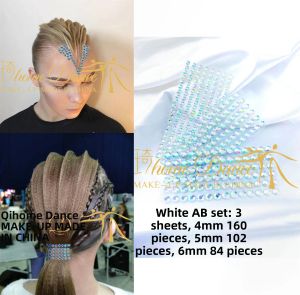 Modern Latin Dance Wig Diamond Embedded Adult Child Forehead Decor Standard Dance Headwear Accessory for Rumba And Samba