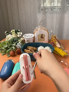 【Local Delivery+COD】Foldable Fork Spoon Chopsticks With Box – Stainless Steel Pocket Eco-Friendly Portable Outdoor Travel Camping Tableware – Kubyertos na Natitiklop