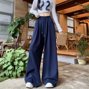 High Waist Loose Womens Wide Leg Pants Drapey Comfortable Spring Autumn New Style American Big Size Casual Trousers
