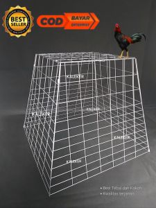 KANDANG KURUNGAN AYAM PIRAMIDA GALVANIS BESI LIPAT