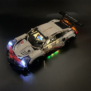 BYB LED Light Kit For LEGO 42096 911 RSR Compatile With 20097 White Super Racing Car Remote Control (Not Include Model)